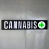 cannabis LED Sign with green cross for dispensaries and hemp shops