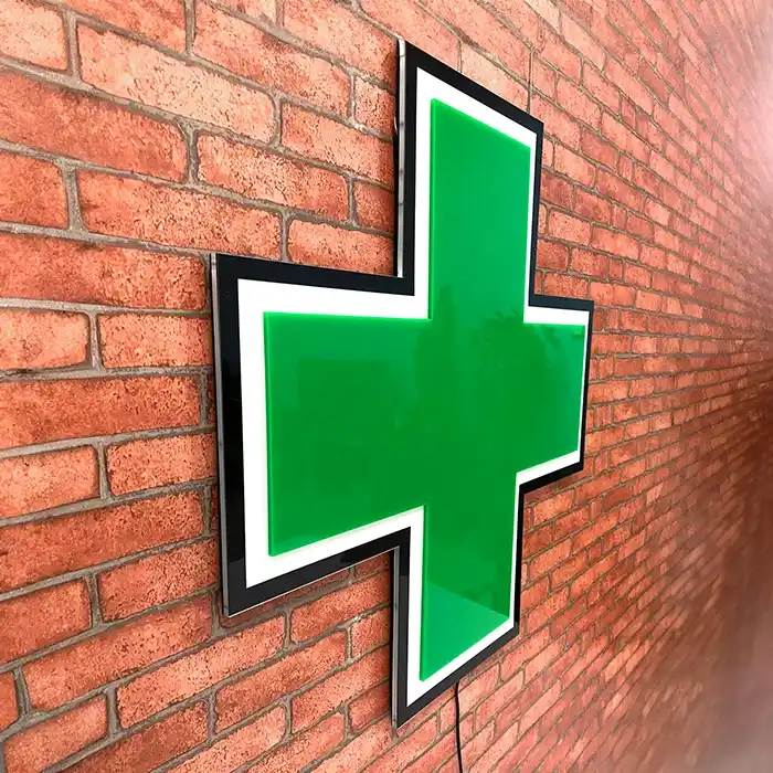 24" Green Cross LED Window Sign - 110v - Image 5