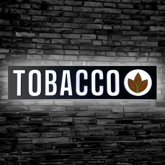 Tobacco LED sign for smoke shops, lounges, cigar bars and vape shops
