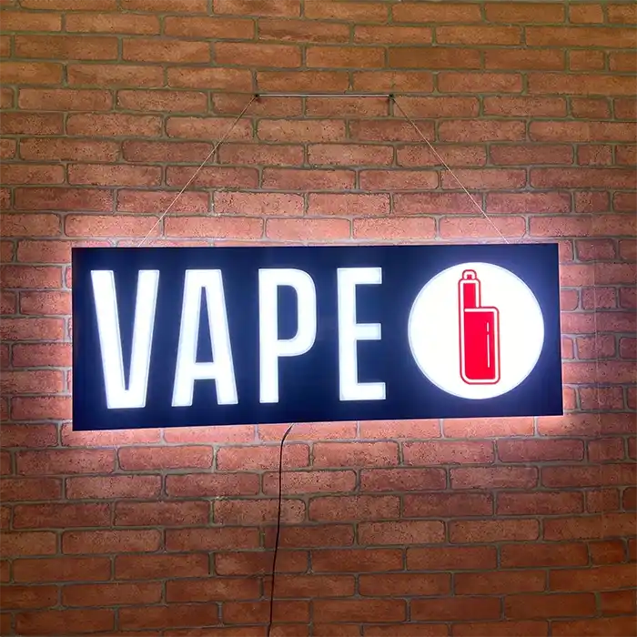 Illuminated Vape LED Sign for smoke shops and vape stores