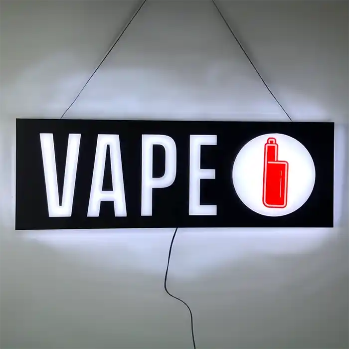 Illuminated Vape LED sign for vape shops and smoke stores